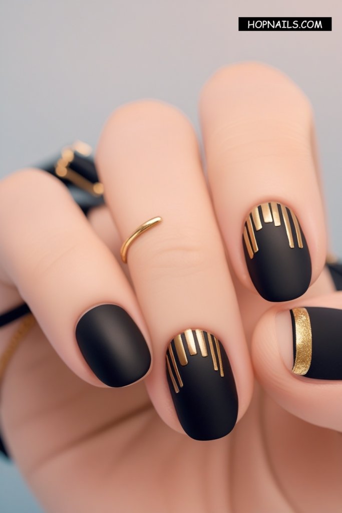 Graphic Gold nail