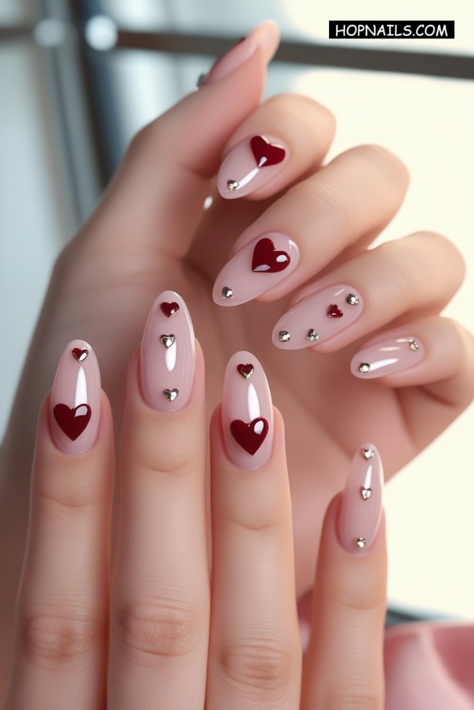 Hearts & Gems nail