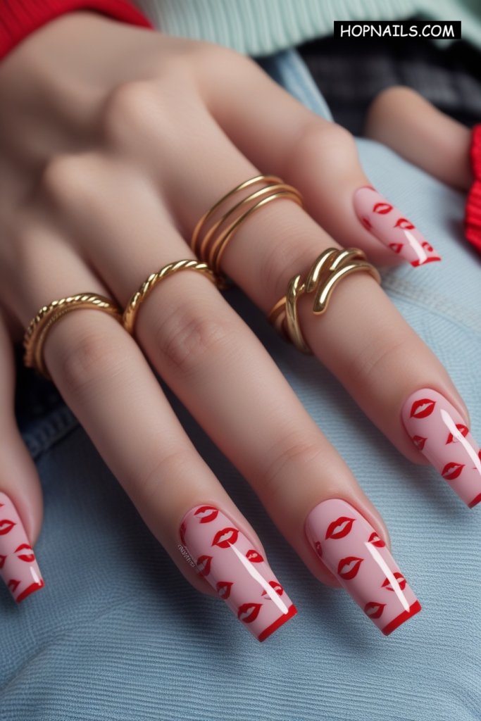 Kissy Lip Art nail