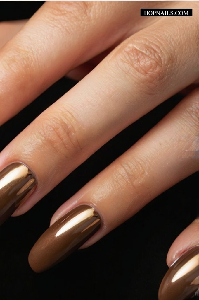 Milk Chocolate Chrome nail