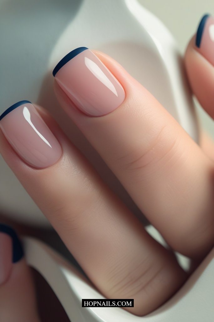 Navy French Tips nail