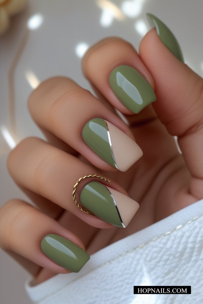 Olive Green nail