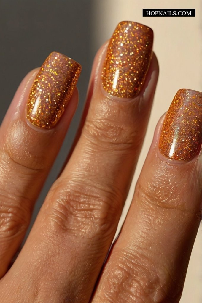 Orangey Gold nail