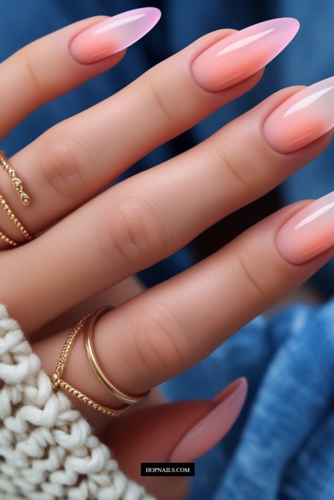 Pale Pink Aura Nails