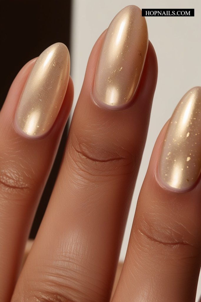 Pearlescent Gold nail