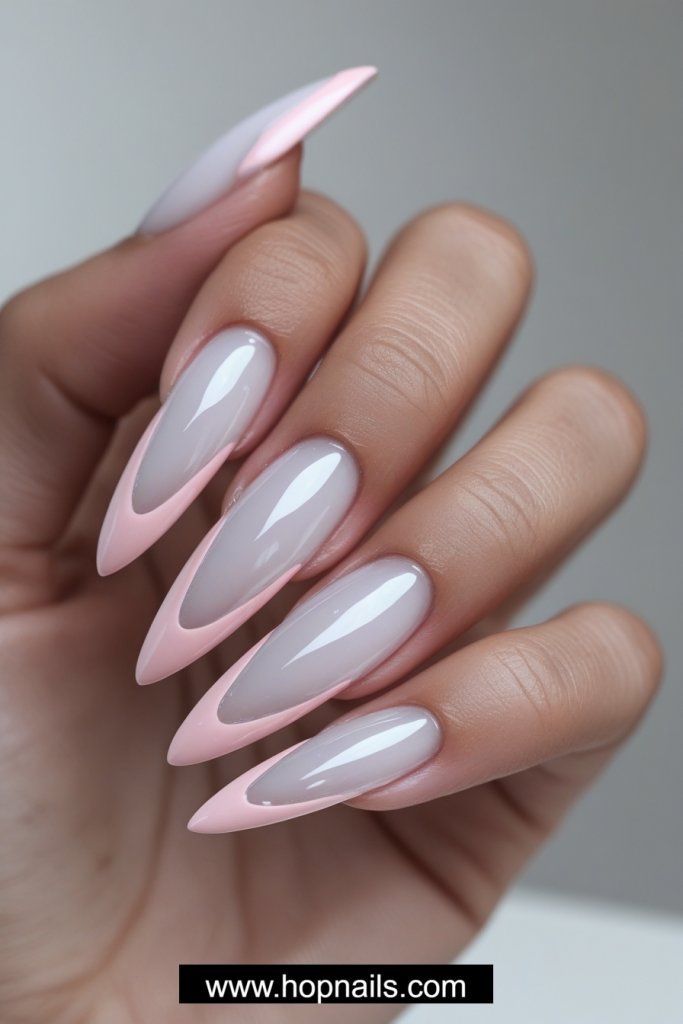 Pink French Tip Nails