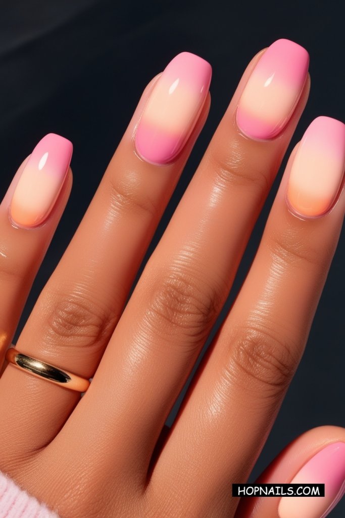 Pink Sunset Nails