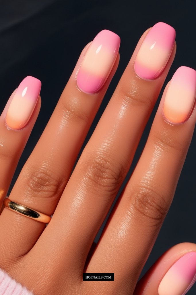 Pink Sunset Nails