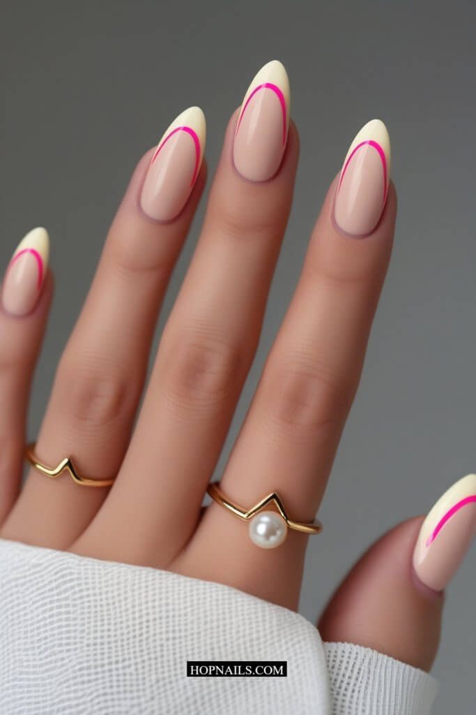 Pink and Cream French Tips