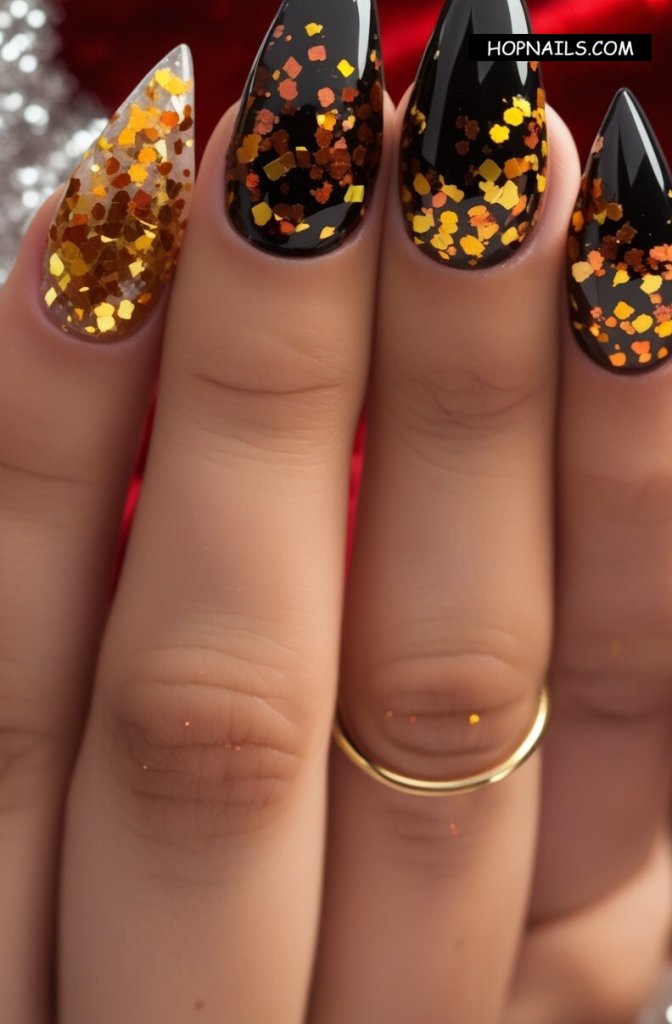 Pointed Glitter nail