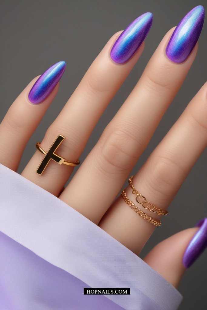 Purple Blue Shift nail