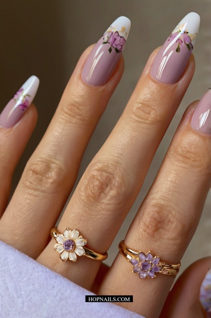 Purple Daisies nail