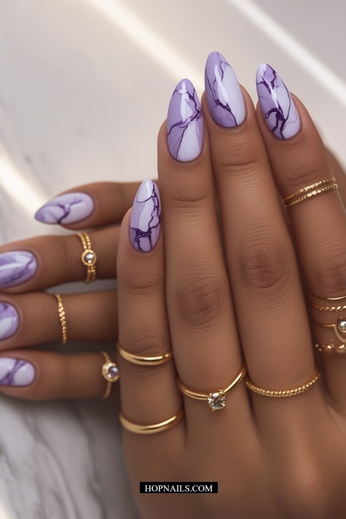 Purple Marble nail
