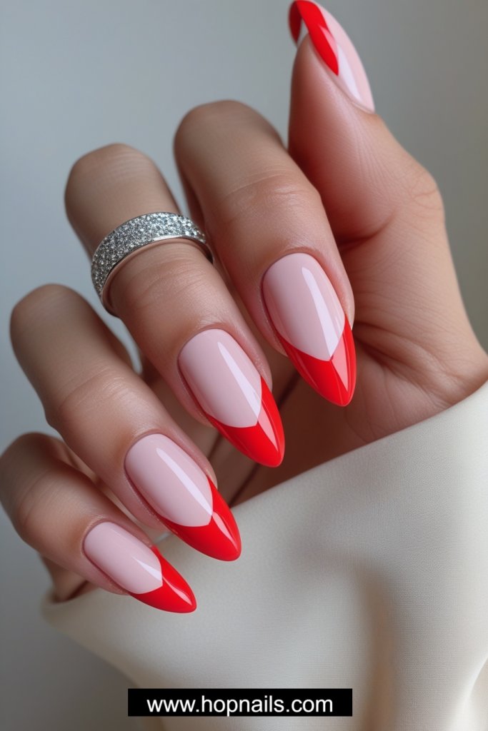 Red French Tip Nails
