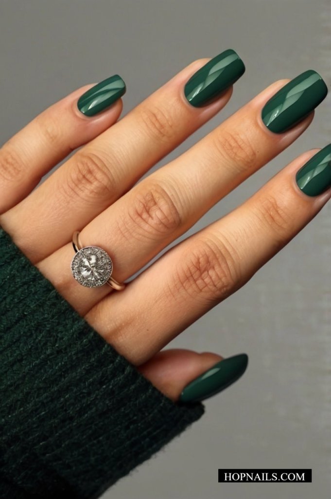 Rich Green Fall Nail