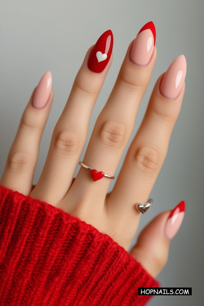 Simple Red Valentine’s Day Nails