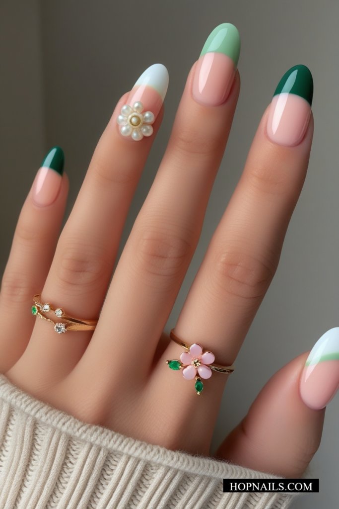 Skittle French nail