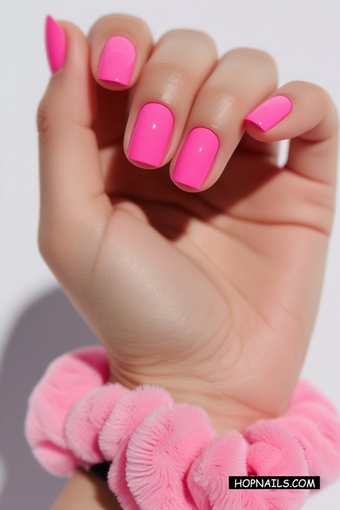 Solid Pink Nails