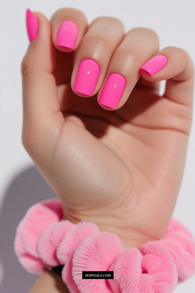 Solid Pink Nails