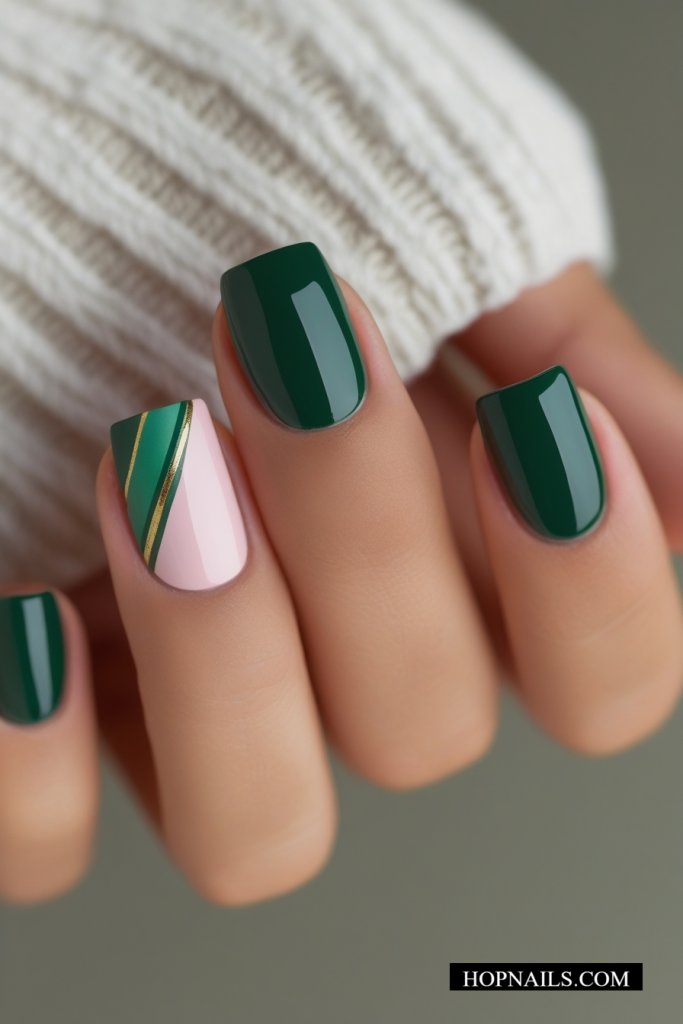 Stunning Green Fall Nail