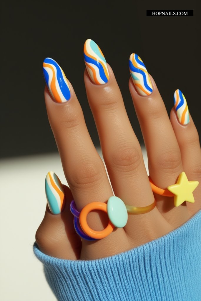 Summer Squiggles nail