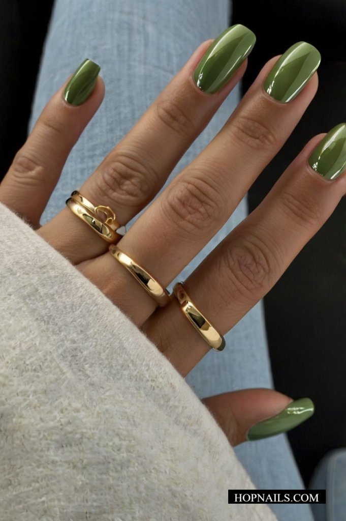 Unique Green Fall Nail