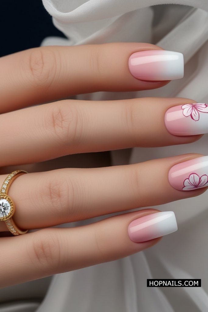 White Blooms nail