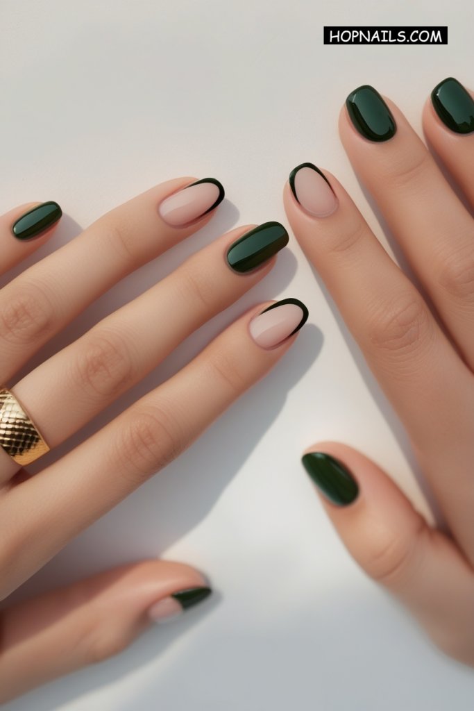 dark green nail