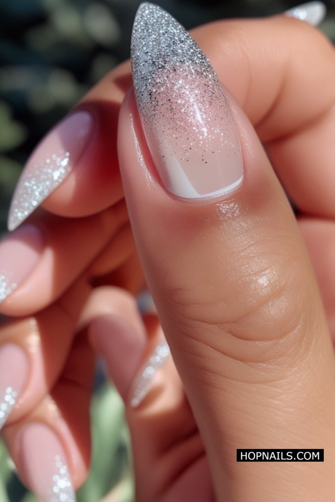 sparkly ombré nail