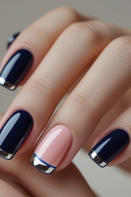 Dark Blue & Silver