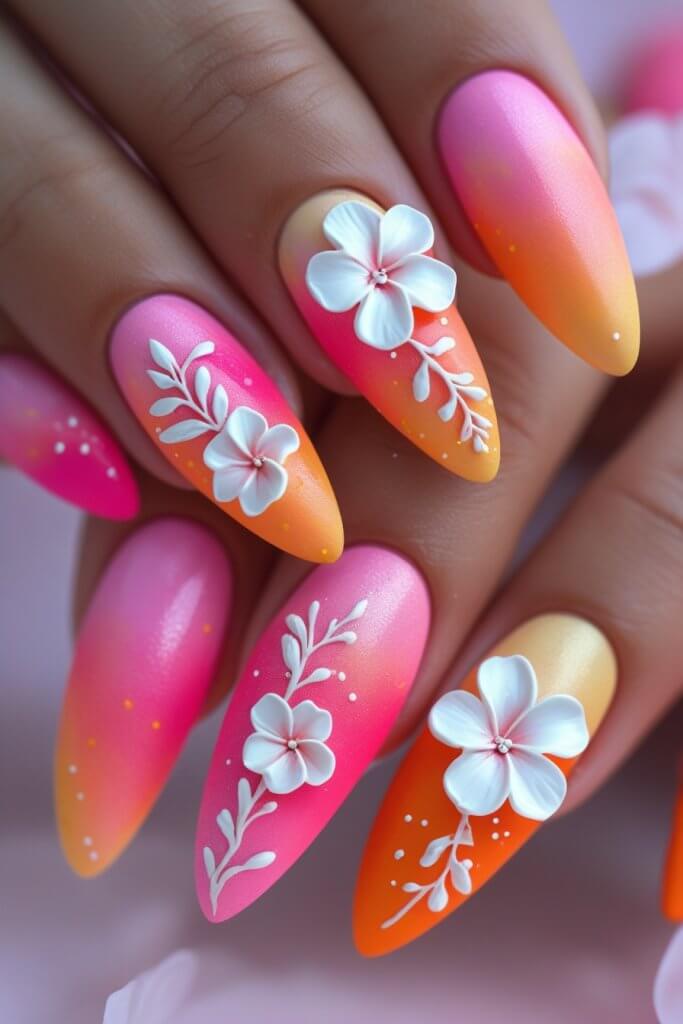 Orchid Flower Nail Art
